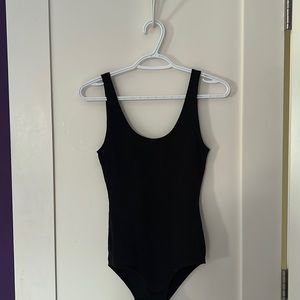 Black aritzia low back body suit
